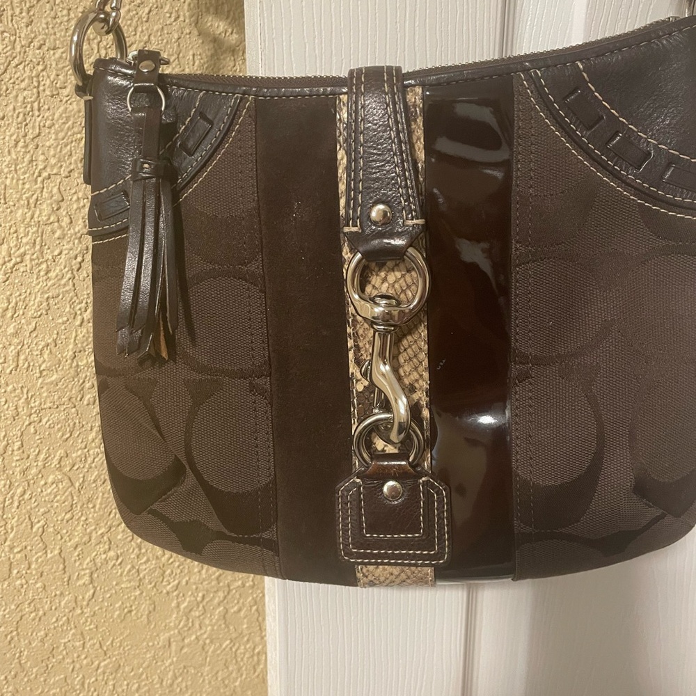 UniqueCoach Hampton Signature Canvas Python Crossbody - Picture 10 of 10